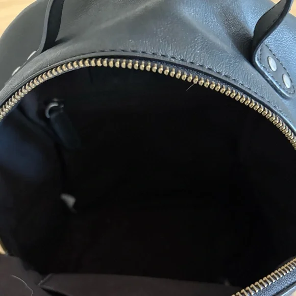 Frye Mini Olivia Black Leather Backpack - Picture 14 of 16